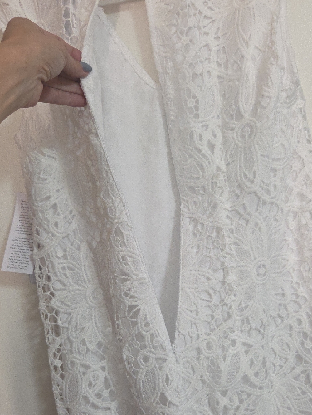 London Times White Floral Lace Mini Dress Size 4 - Picture 11 of 14